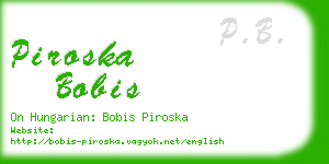 piroska bobis business card
